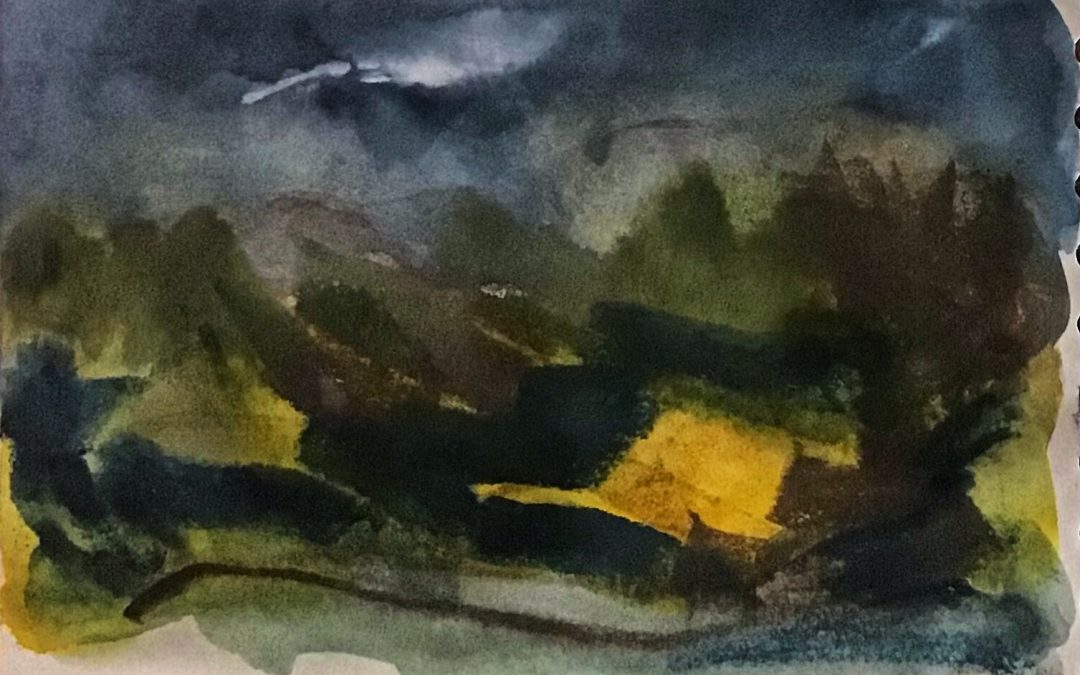 Richard Ironside, watercolour gouache,Derwent XL Graphite