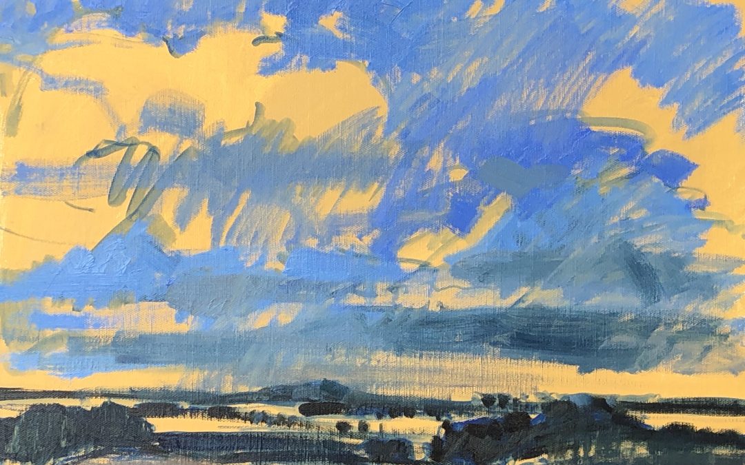 Plein air cloud study. Oil on board.