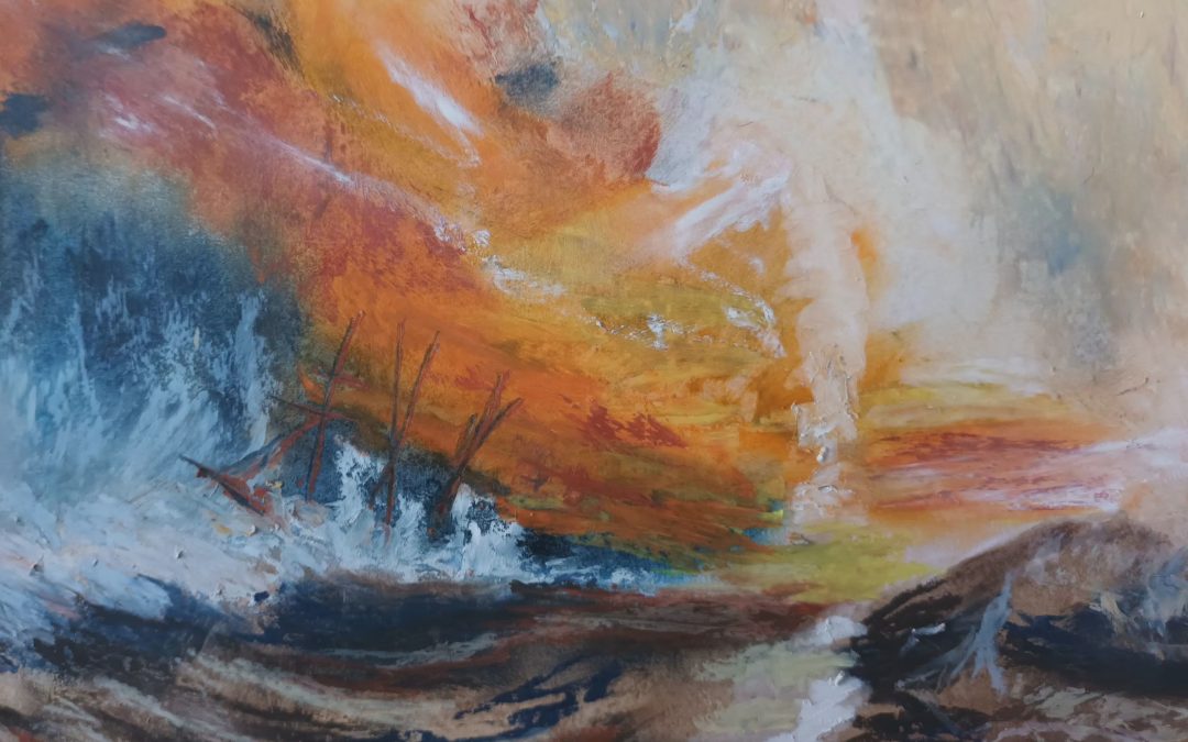 Turner’s Slave ship in oil pastels