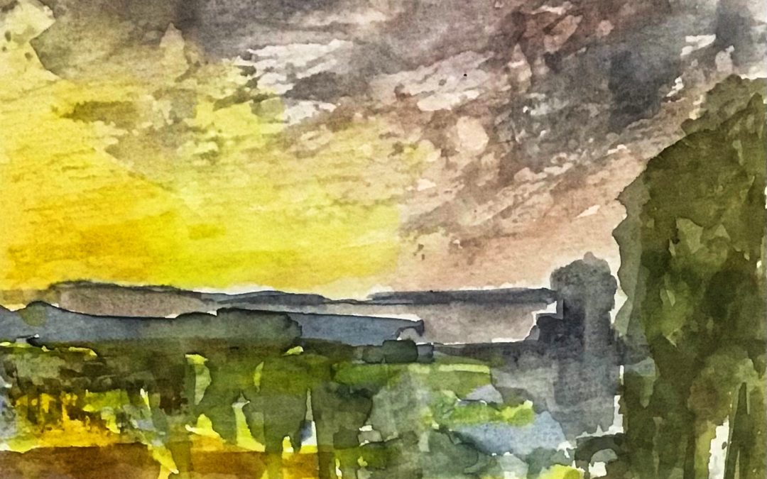 Disturbed Sunset ..watercolour