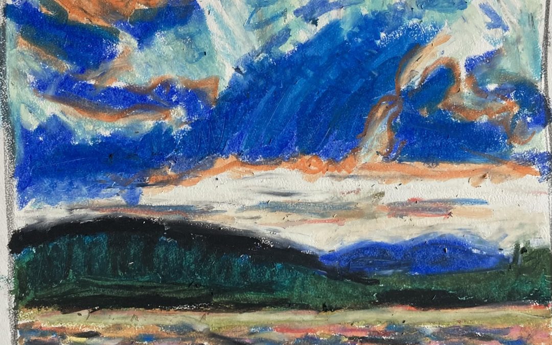 After Tom Thomson -“Morning”.  oil pastel