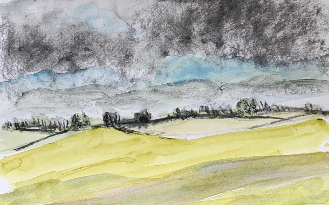 Charcoal and watercolour 8” x 5”