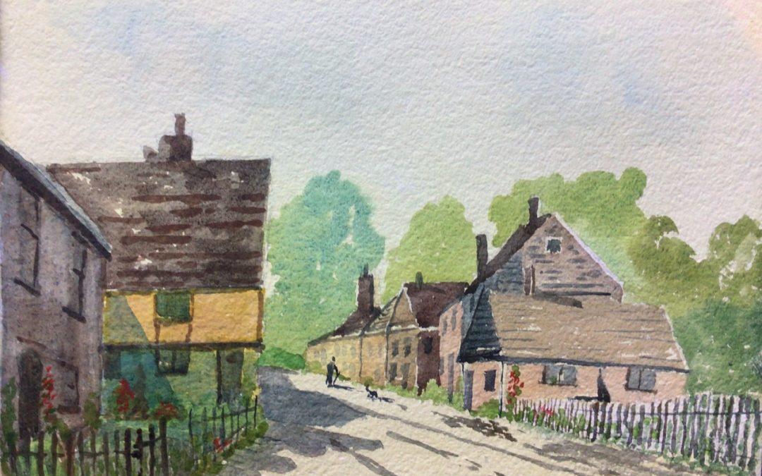 Here is an uncharacteristic watercolour from HB Brabazon re-created by me, of Sissinghurst village in Kent.
Originally painted on yellow tinted paper, I’ve done it on Two Rivers paper 1/4 sheet.