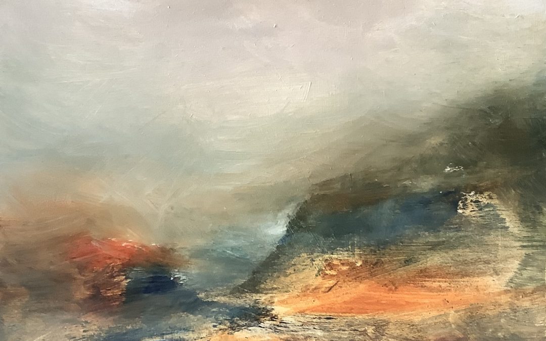 I painted this after two weeks off covid when I felt a real urge to paint with orange! I looked at many wonderful Turner paintings but reproducing them is simply impossible