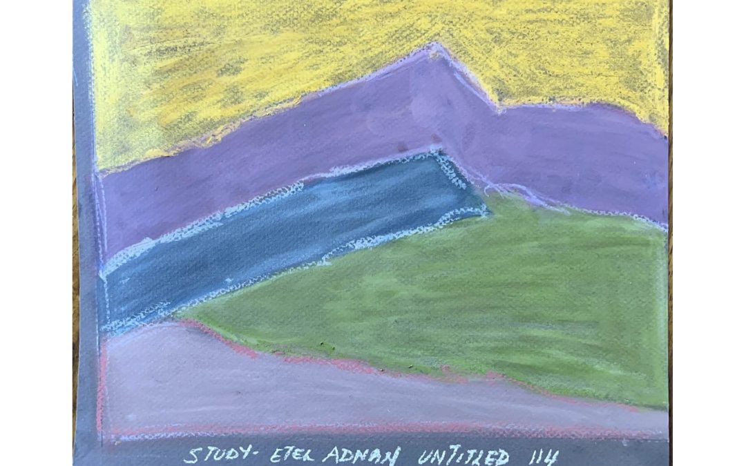 Study – Etel Adnan – Untitled #114 – oil pastels