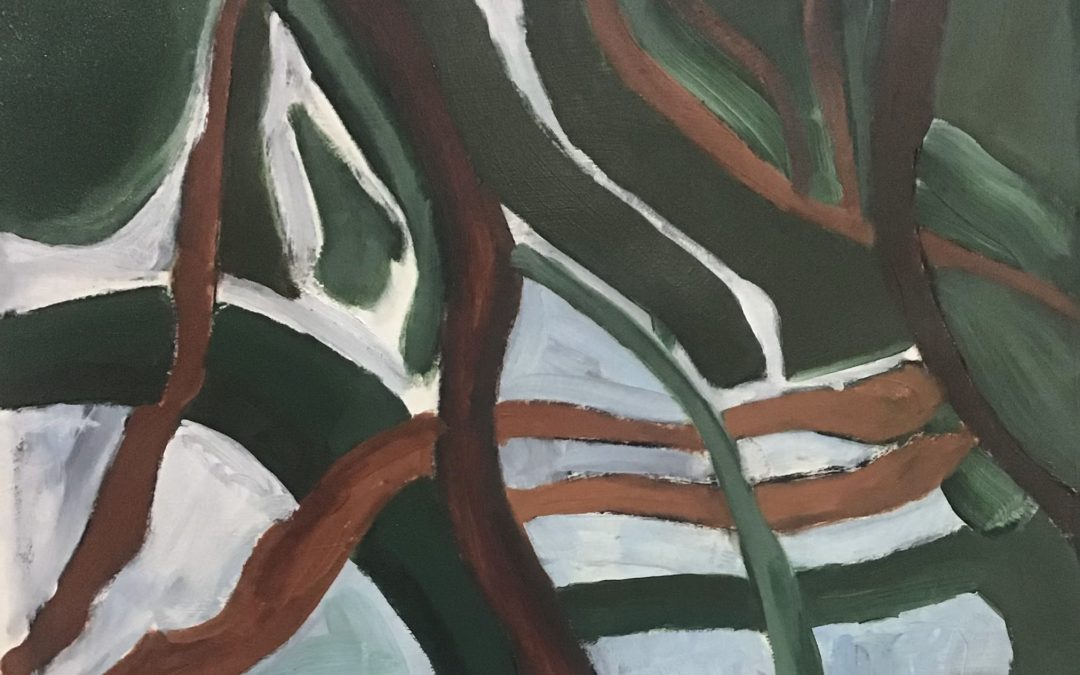 Autumn woodland patterns, acrylics
