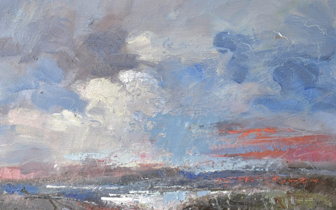 Painting knife and some hog brush work. Wallace Seymour oils on Belle Arti board, 40x50cm.