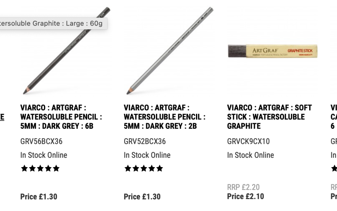 Art Graf – apologies, everyone – I was thinking of aquarelle pencils! There are different formats – pencil, big soft chunks (which go hard almost immediately but can be used as for the one in the little pot when water is added.