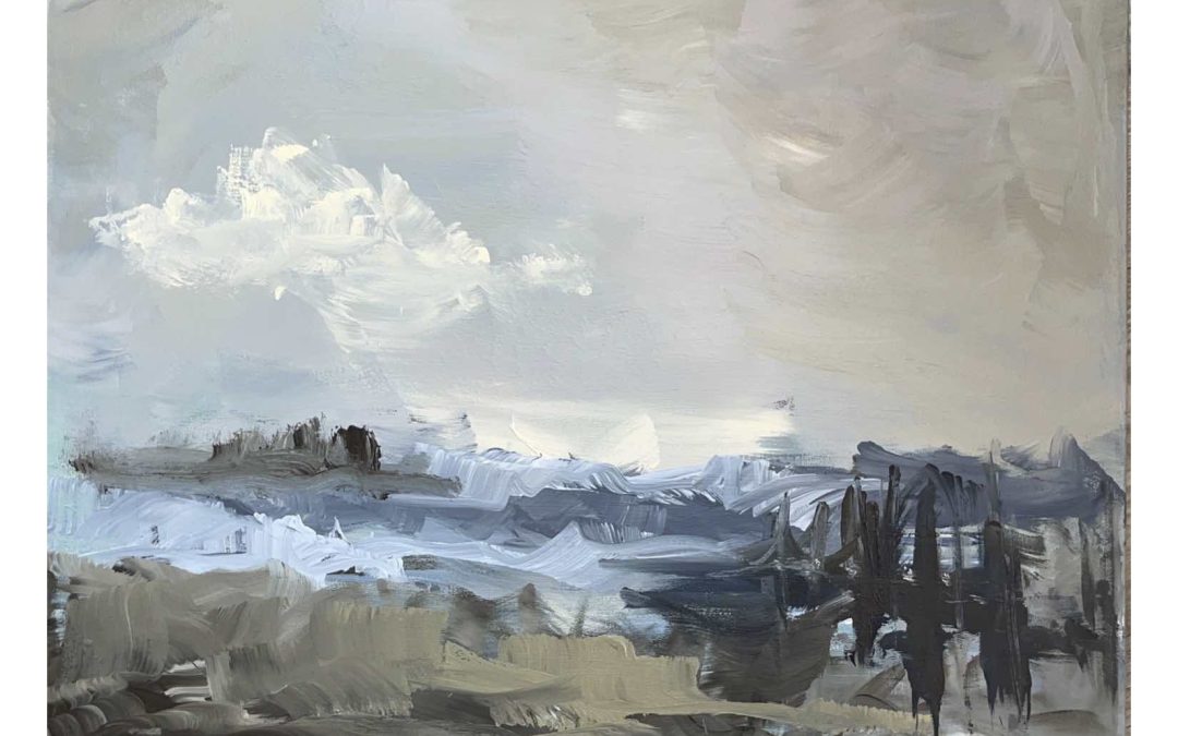 Storm Watch – Acrylic – large household paint brush…..