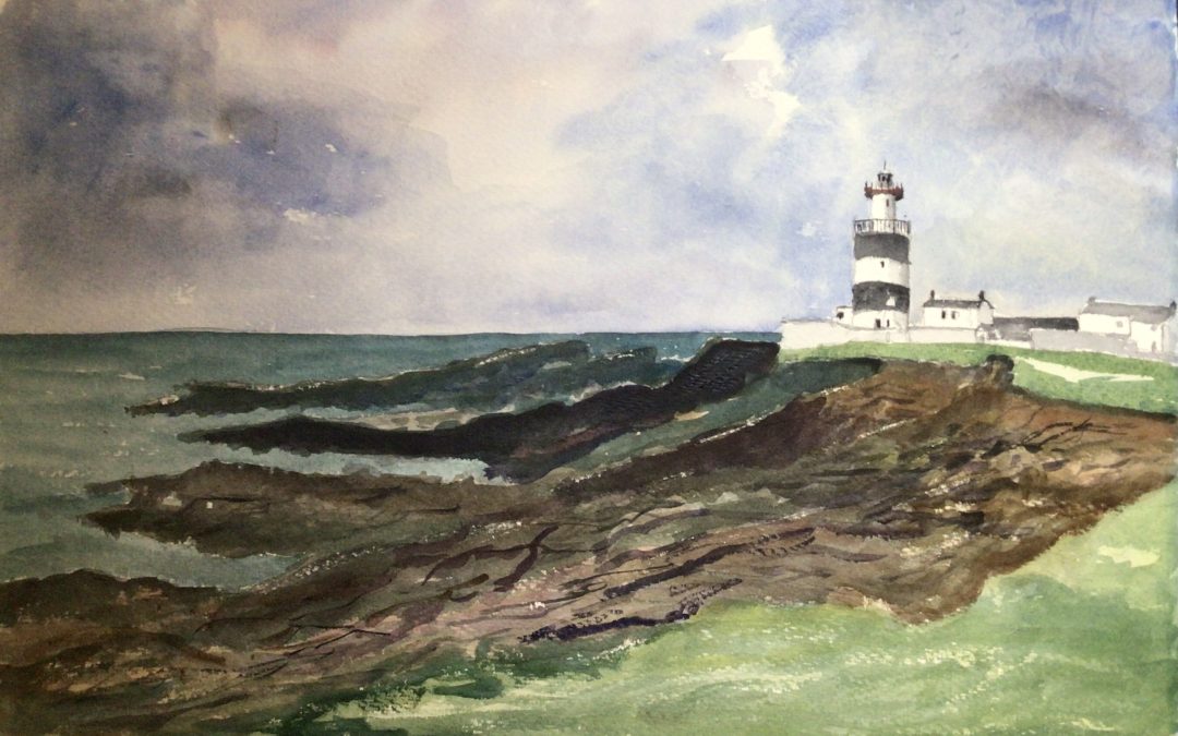 Not really right brain, but a large 1/2 imp sheet w/c on Saunders Waterford 300lbs rough paper of Hook Head in Wexford Ireland.