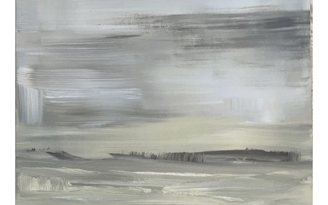 Right brain exercise – painting quickly – acrylic – Winter Light…..