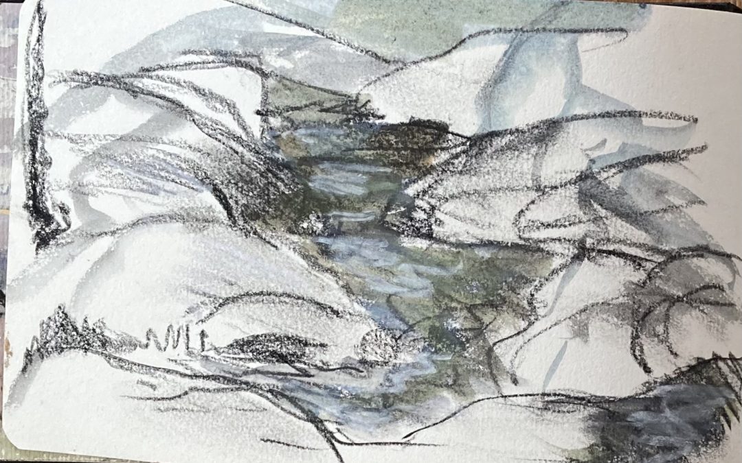 Snowy Brook and shadows 1