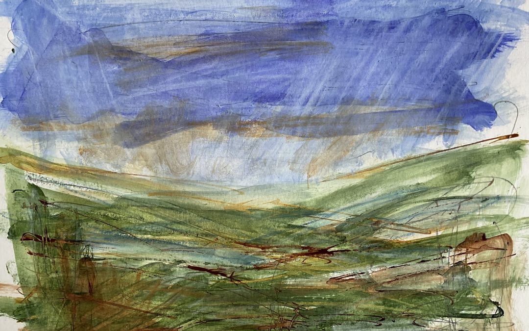 Another sketch – this time with Sennelier inks – wow they’re intense & dry very quickly – need to be really quick when using these! Trying to be loose but think this is busy -same view as previous photo