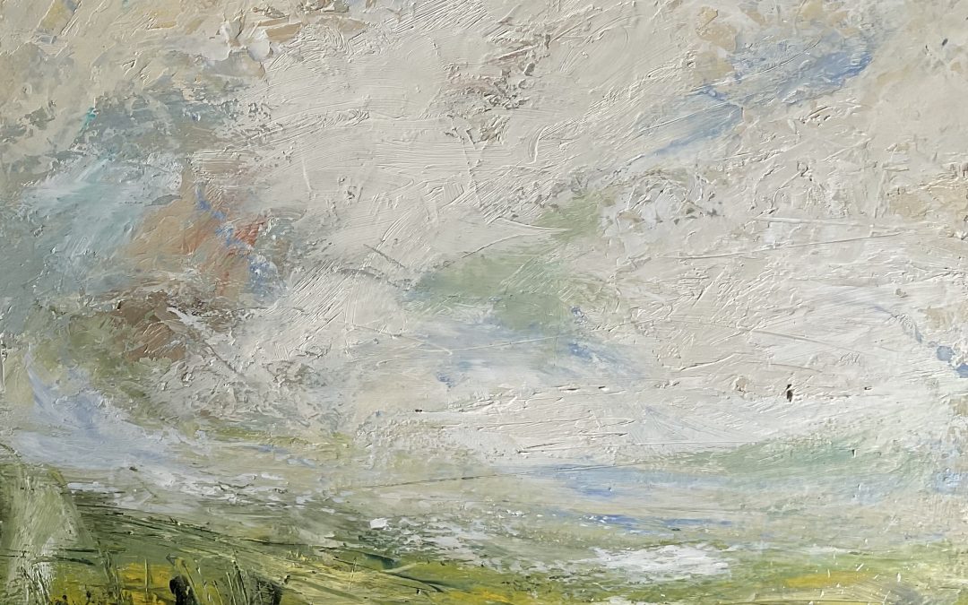 And another sky/landscape attempt. This is 25x25cm on very thick paper – to keep up the daily explorations of how to paint