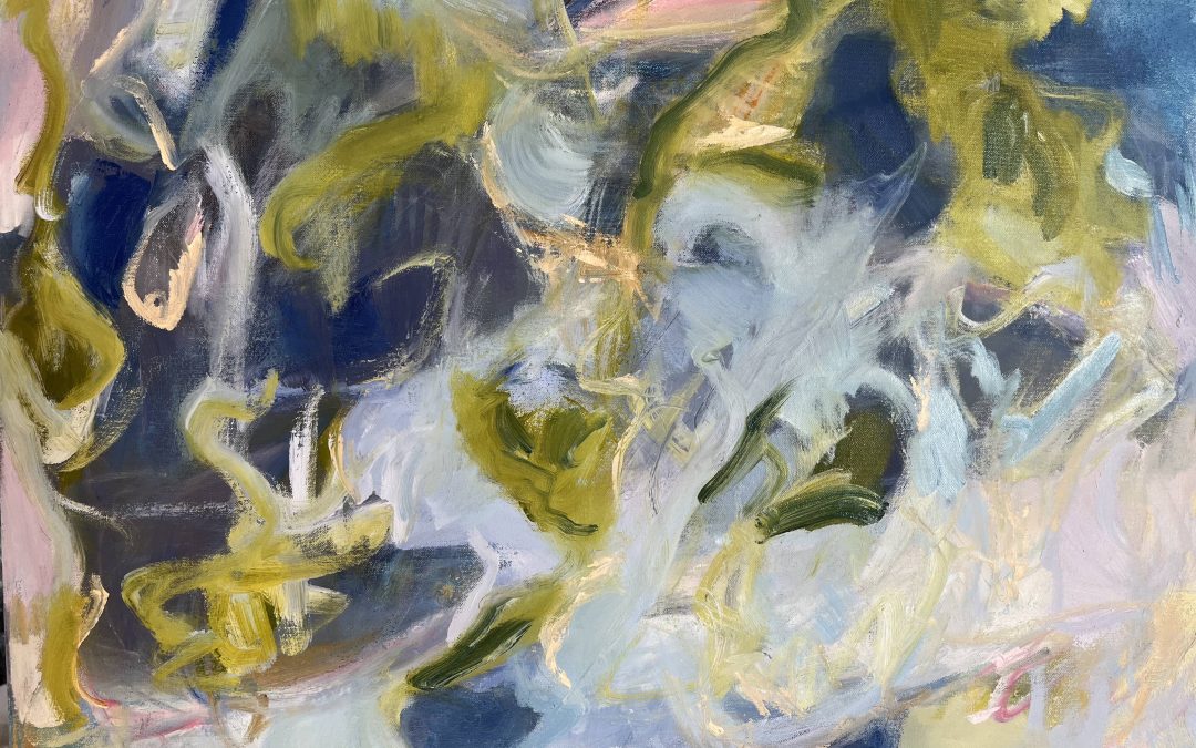 New palette for me. Inspired by Monet and Joan Mitchell. But always the same question –  is it finished? 70 x 40