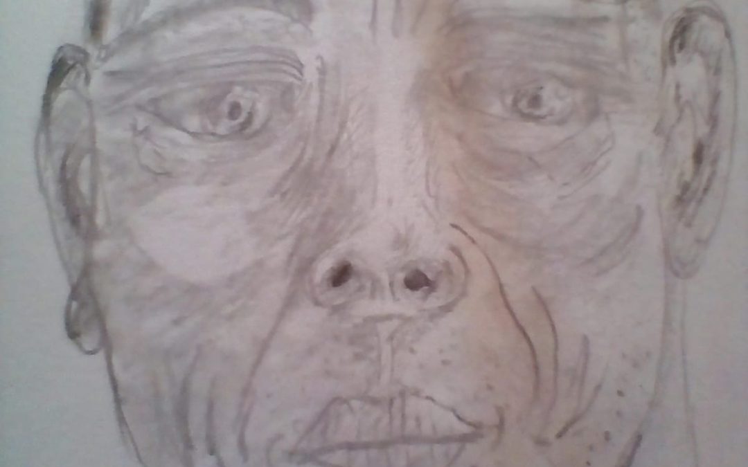 i am beginnning portraits. i tried to copy this from a yt film but its a bit rushed.  ”portrait of an old man” [chinese]…gerry stevens.