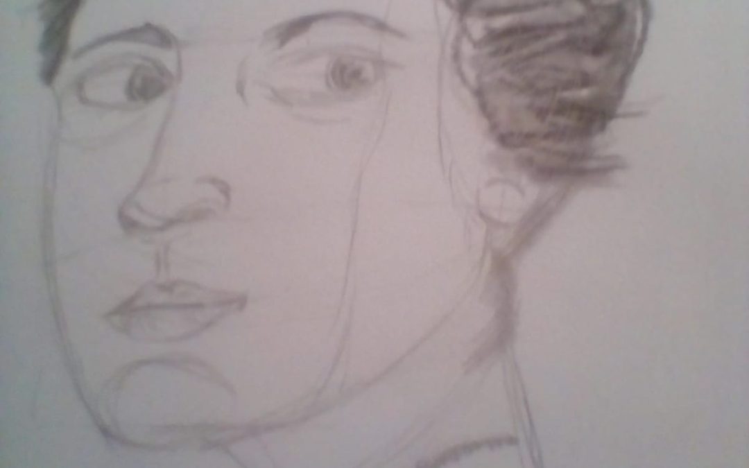 first attempt at a head [female] using the LOOMIS method.  i am happy with this attempt.