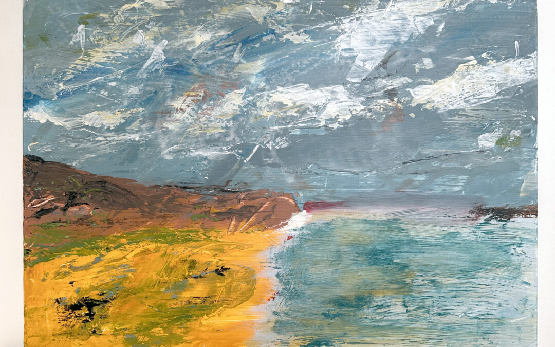 Acrylic on primed aluminium sheet 30 x 42 cm