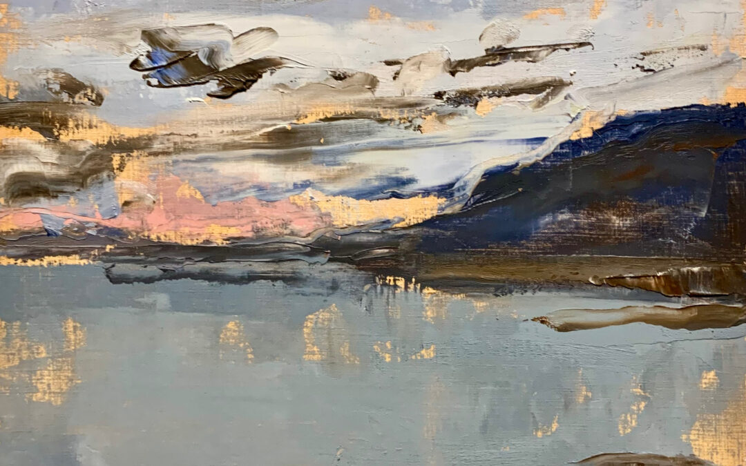 Caught sight of this ‘unfinished’ painting  perched in the corner of my studio with a view to returning to it later. On second glance, I have decided that its finished!