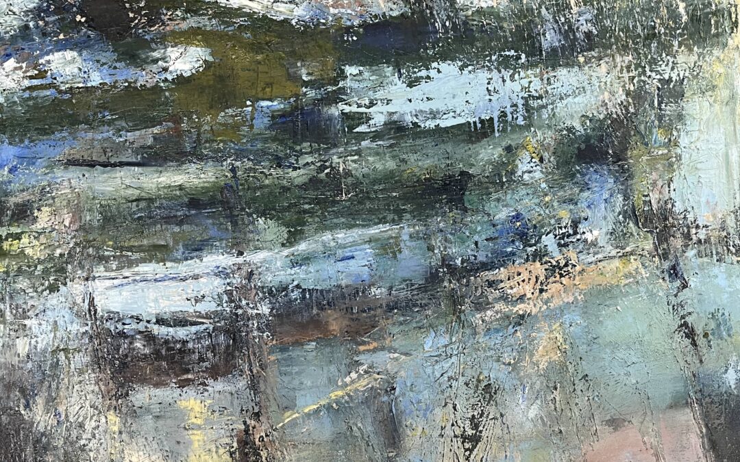I am repainting over old paintings that didn’t work. This is one of a series “River” oil 40 x50