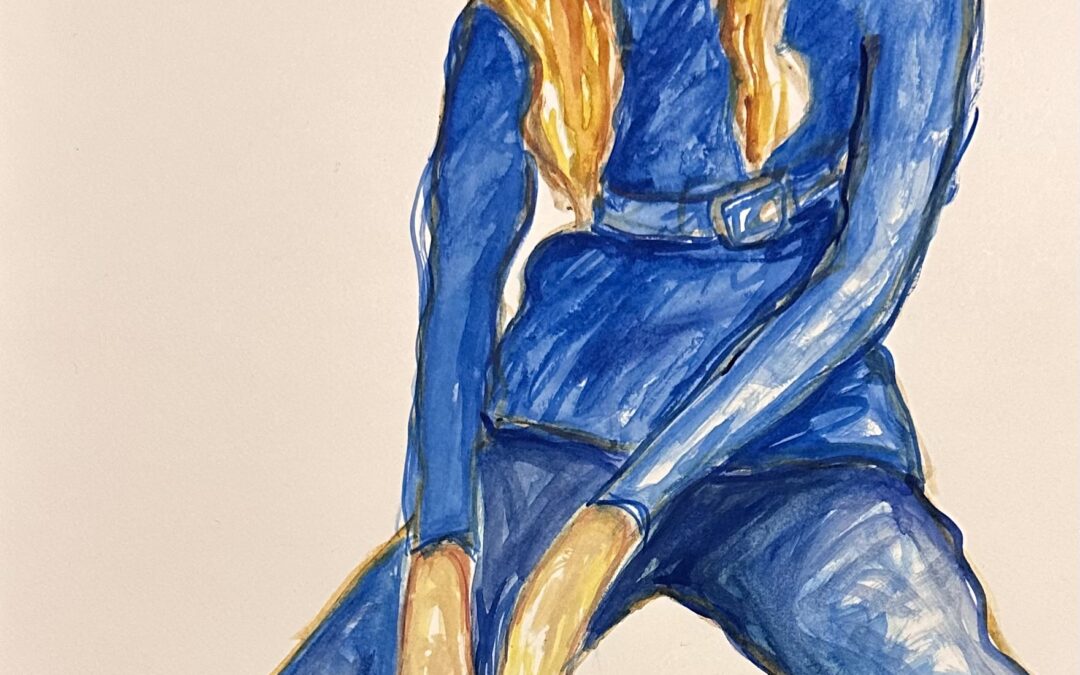 I meet this girl in a photo shoot for fashion… I try to do the exercises how much I can .  I may will repeat it another time in Acrílic because this is watercolour.